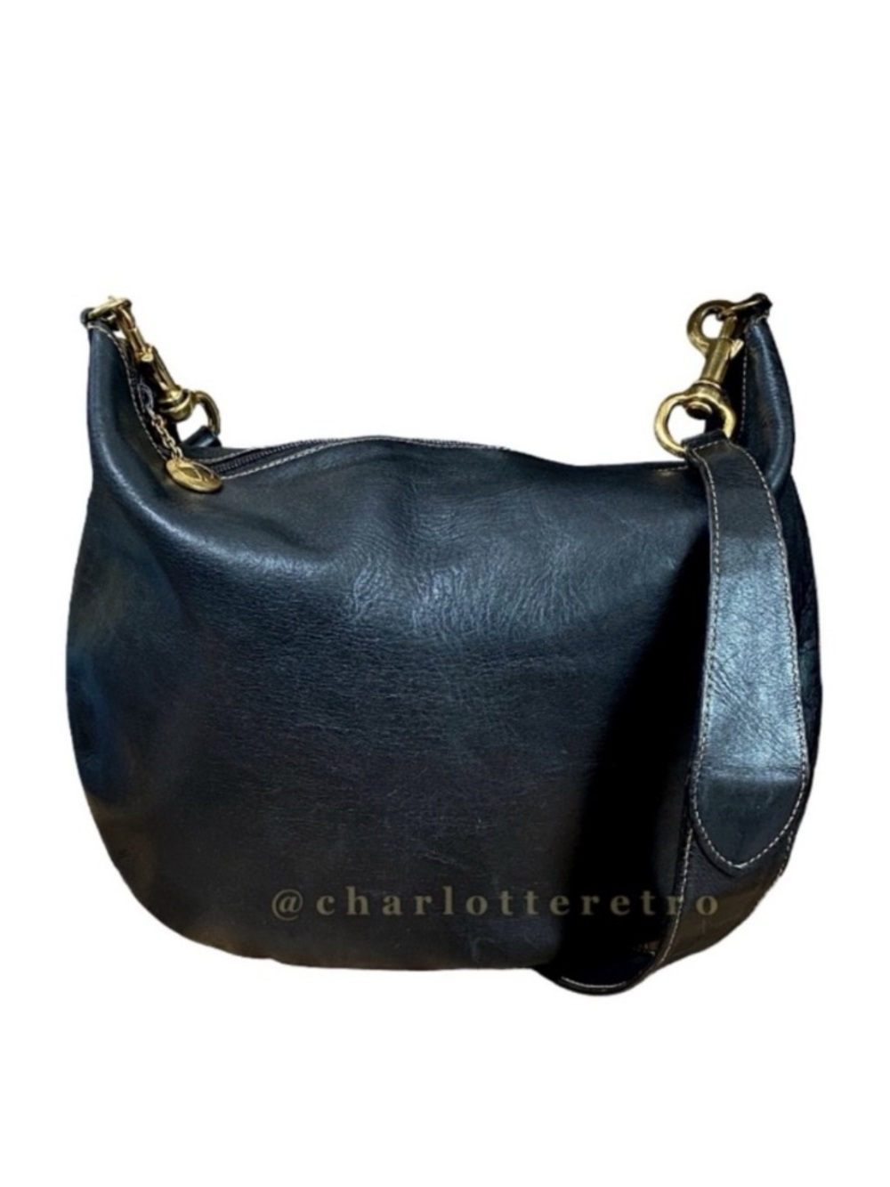 vtg Gucci • Black Leather Hobo